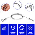 thumbnail image 3 of 3Pcs Adjustable Wire Ropes with Hooks, Stainless Steel Picture Hanging Wire Heavy Duty Picture Wire Mirror Hanging, 3 of 6