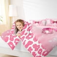 thumbnail image 4 of Manfei Cheetah Pattern Bedding Comforter Set,Leopard Print Kawaii Butterfly Twin Comforter Sets,Pink White Bedding Set For Girls Kids,Luxury Bedroom Decor Reversible,2-Piece, 4 of 8