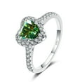 thumbnail image 3 of Heart Rings for Women 1ct D Color VVS1 Moissanite Engagement Rings White/Green/Pink Diamond Rings 925 Sterling Silver Wedding Rings for Women with Certificate, 3 of 7