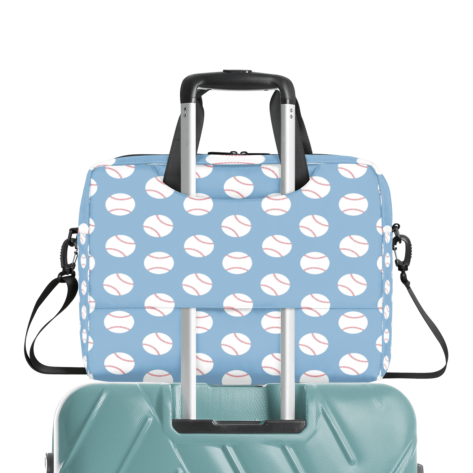Herdesigns Baseball Blue Laptop Bag for Women Men, Computer Case Briefcase Messenger Bags, 15-15.6 inch Laptop Sleeve Shoulder Bag