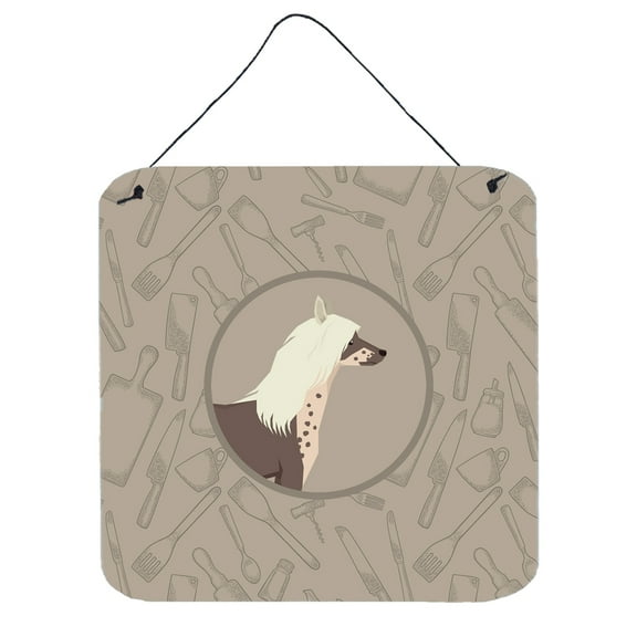 Chinese Crested In the Kitchen Wall or Door Hanging Prints