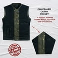 thumbnail image 3 of Lesa Collection Leather Men's Distressed Brown ‘Dual Closure’ Motorcycle Leather Vest Size - M, 3 of 12