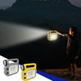 thumbnail image 1 of Linterna LED súper brillante USB recargable | Farol portátil para acampar con luz lateral COB, batería de 2400mAh, IPX65 impermeable, 3 modos, gris/amarillo, 25x25x6cm, iluminación exterior de, 1 of 6