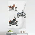 thumbnail image 1 of Motorcycle Tapestry, Illustration of 3 Motorcycles Freedom Transport Risky Extreme Sports Theme, Fabric Wall Hanging Decor for Bedroom Living Room Dorm, 5 Sizes, Orange Black, by Ambesonne, 1 of 1