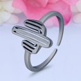 thumbnail image 2 of 12mm - Cactus Toe Band Ring 925 Sterling Silver Thin Adjustable Stylish Rings for Women, 2 of 5
