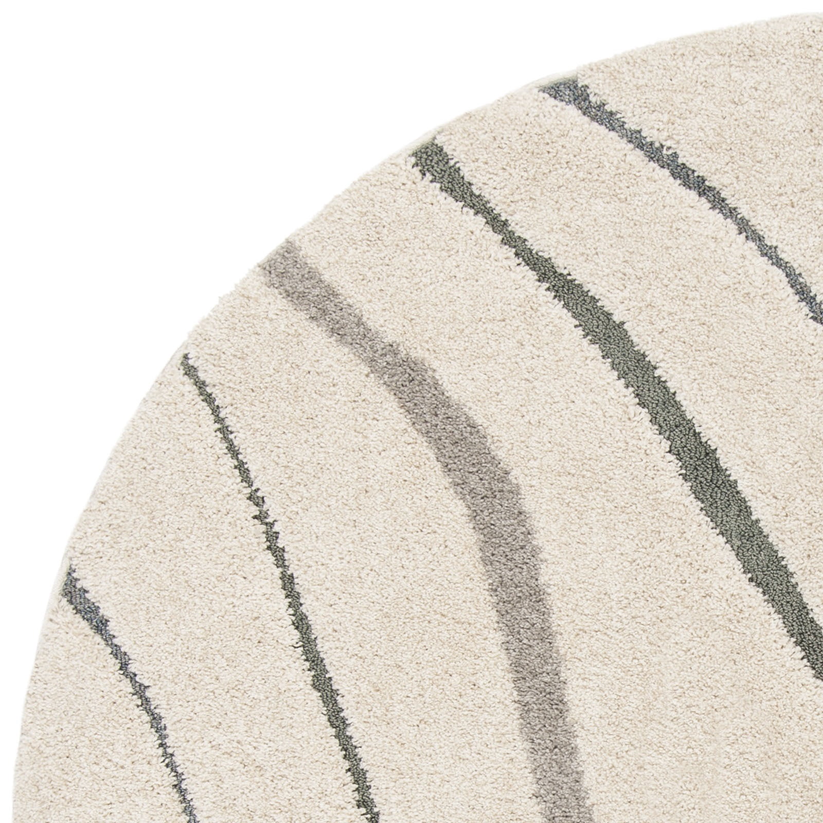 SAFAVIEH Florida Tabitha Geometric Waves Shag Area Rug, Cream/Light Blue, 6'7" Round