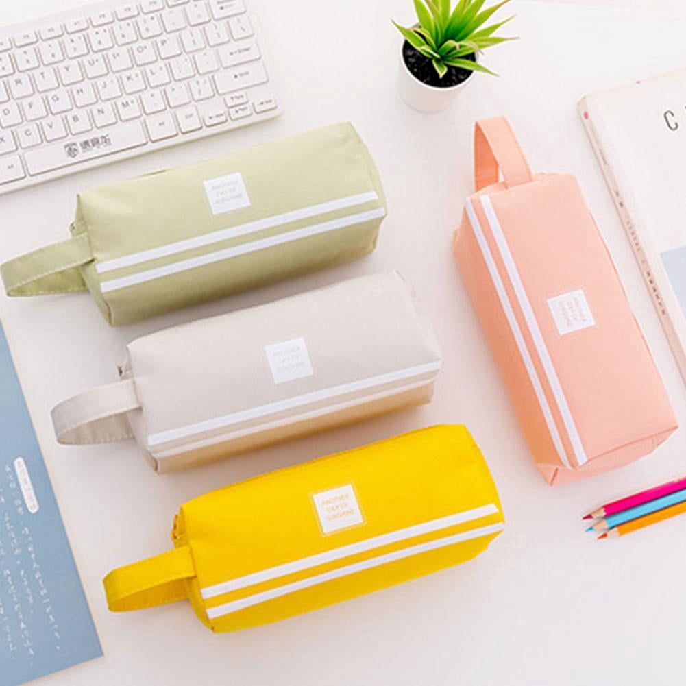 Large Capacity Pencil Cases Handheld Storage Pen Stationery Pouch Makeup Bags E6N6