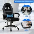 thumbnail image 2 of Dkeli Ergonomic Gaming Chair Massage Computer Desk Chair Adjustable PU Leather High Back Office Chair Rolling Swivel Chair with 360 Degree Rolling Wheels & Lumbar Support for Women, Men, 2 of 8