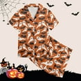 thumbnail image 5 of GDREDA Shorts de Pyjama pour Filles Ensemble 2 Pcs Pyjamas pour Enfants Imprimé Graphique Chemise à Manches Courtes à Boutons Shorts Ensemble de Pyjama Jaune Clair, 10-11 Ans, 5 of 5