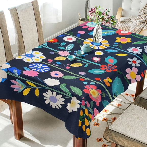 Yayeee Tablecloths for Rectangular Tables 54 x 54 inch Party Table Cover, Bloom Flowers