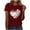 Wine, variant on Meichang Baseball Shirts Women Baseball Heart Graphic Tees Shirts Short Sleeve Tops Crew Neck Casual Loose Fit Tshirts Summer Fashion Mom T Shirts Blue XXL