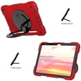 thumbnail image 4 of SaniMore for iPad 10th Generation 10.9" 2022 Case Built-in Pencil Holder, Multi-Functional Cover Support Shoulder & Handle Strap & Kickstand Military Shockproof Protective Shell, Red/Black, 4 of 8