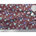 thumbnail image 2 of Soimoi Red Cotton Duck Fabric Leaves & Periwinkle Floral Decor Fabric Printed Yard 42 Inch Wide, 2 of 3