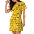 thumbnail image 2 of Gukieu Cute Funny Chicken Print Women's Nightgown, A-line Round Neck Short-sleeved Nightgown Pajamas Home Wear Suitable for Home and Outing, 2 of 6