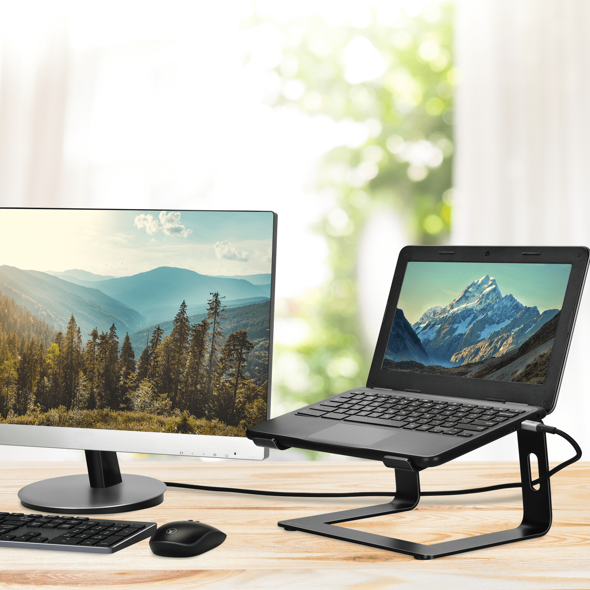 BONELK Elevate Stance Aluminium Riser Laptop Stand - Black