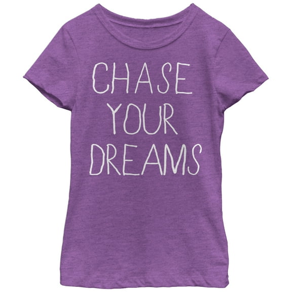 Girl's CHIN UP Chase Your Dreams Graphic Tee Purple Berry X Large