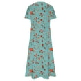 thumbnail image 4 of 2026 ! JINMGG Summer Dresses 2026, Dresses for Women 2026 Women Casual Loose Bohemian Floral Dresses with Pockets Short Sleeve Summer Beach Swinging Dress Blue XL, 4 of 4