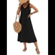 thumbnail image 3 of Vestidos para Mujer Verano Sin Mangas Cuello Algodón Playa Casual Vestido Negro L, 3 of 7