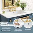thumbnail image 5 of Miekor Furniture 30" Bathroom Vanity with Ceramic Sink Combo, Free Standing Single Vanity Set with 5 Drawers, Solid Wood Frame Bathroom Storage Cabinet 57679, 5 of 12