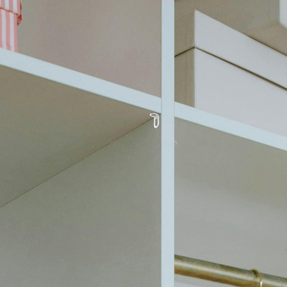 HOMEMAXS  50 Pcs L Brackets for Shelves Shelf Support Kitchen Adjustable Black White