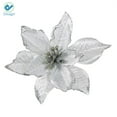 thumbnail image 3 of Deago 36pcs 5.91" Artificial Flower Glitter Poinsettia Flowers For Christmas Tree Ornament Home Wedding Party Floral Décor (Silver), 3 of 5