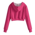 thumbnail image 6 of UQJfacai Girls Cropped Hoodie Y2k Fleece Pullover Sweatshirts with Pocket Kids Fall Winter Casual Long Sleeve Crop Tops 4-12 Years, 6 of 8