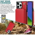 thumbnail image 6 of Dteck Crossbody Zipper Wallet Case for iPhone 15 Pro,Shockproof PU Leather Credit Card Slot Holder Strap Shoulder Chain Flip PU Purse Kickstand Phone Cover for Women Girls,Red, 6 of 8