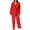 Red, variant on Women Collared Long Sleeve Suit Set Button Down Solid Elegant Fitted Business Blazer and Pants Set Blue XL