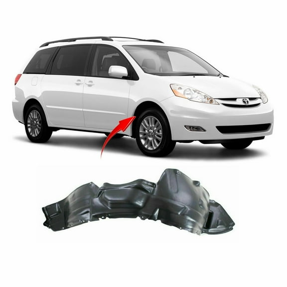 DCP Front Right Passenger Side Fender Liner For 2006-2010 Toyota Sienna TO1249152