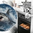 thumbnail image 5 of 4 PCS Pot Holders for Kitchen,Potholders Sets with Hook for Oven,Cooking,Baking,Detailed Sticker Design Of Aggressive Shark, 5 of 7