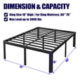 thumbnail image 2 of ULIESC 16 Inch High King Bed Frame No Box Spring Needed, Heavy Duty Metal Platform Bed Frame King with Round Corners, Easy Assembly and Noise-Free, Black, 2 of 7