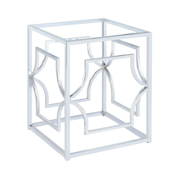 Dining Table Base Chrome Openwork Elegant Design 24x24x29.75 Modern Table Leg