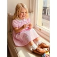thumbnail image 4 of BemeyourBBs Kids Toddler Girls Pink Birthday Day Dress Outfit 1 2 3 4 5 6 Years Old Birthday Summer Clothes Little Girl Puff Short Sleeve Doll Collar Carousel Balloon Cake Embroidery Dress, 4 of 9