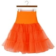 thumbnail image 6 of Casual Skirts for Women Knee Length New Tutus Skirts for Women Tulles Midi Knee Length Skirt Dress Adult High Waisted A-Line Mesh Layered Skirt Orange L, 6 of 6