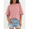 thumbnail image 4 of Women's Oversized T-Shirt Loose Round Neck Short Sleeve Top Summer Casual Shirt 2024 Basic T-Shirt, 4 of 4