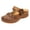 Brown, variant on Women's Flower Orthopedic Clog Backless Sandals with Arch Support Bohemian Beach Leather Closed Toe Orthotic Platform Wedge Mules Comfortable Walking Slides Summer Dress Shoes Grey Size 6