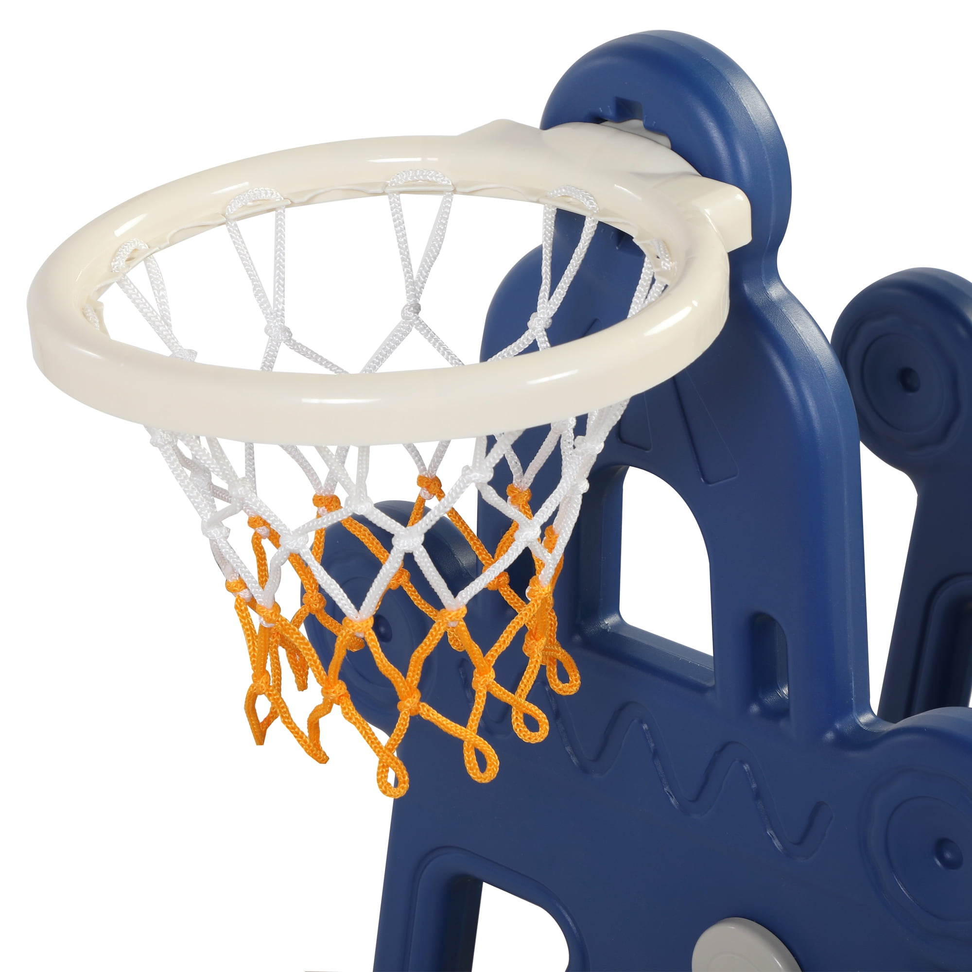 Lowestbest Three in One Slide, Swing, Basketball Hoop with Net-Blue and Gray. Lowestbest Three in One Slide, Swing, Basketball Hoop with Net-Blue and Gray.