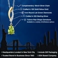 thumbnail image 2 of Gem Stone King 925 Silver and 10K Yellow Gold Green Peridot and White Lab Grown Diamond Pendant Necklace for Women | 0.71 Cttw | Gemstone August Birthstone | Pear Shape 7X5MM | With 18 inch Chain, 2 of 6