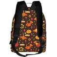 thumbnail image 3 of Lsque Thanksgiving Turkey Pattern Backpack – School Travel Canvas Daypack with Ergonomic Padded Straps, Multiple Compartments & Leather Handle, 3 of 5
