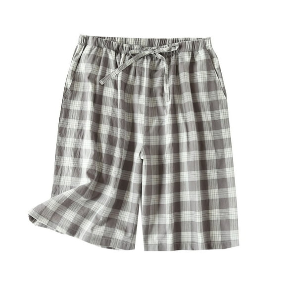 Cameland Womens Pajamas Lounge Bottom Plaid Printed Elastic Waist Pajama Shorts Sleep Pants