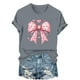 thumbnail image 2 of Xuyuer Valentine's Day Shirts for Women:Cute Love Heart Tshirts Graphic Tees Valentine Casual Short Sleeve Top bow tie fashion casual printed round-neck short-sleeved T-shirt top, 2 of 6