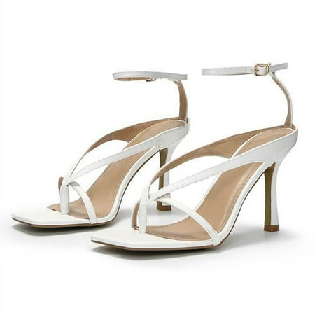 

SySea Square Toe Ankle Cross Strappy Summer High Heels Sandals Shoes