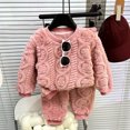 thumbnail image 6 of Girls Clothes 2 Piece Outfits Fuzzy Winter Warm Fleece Loose Flannel Cute Pullover Sweatshirt Top Pants Pajamas Sweatsuit 5-14 Years, 6 of 6
