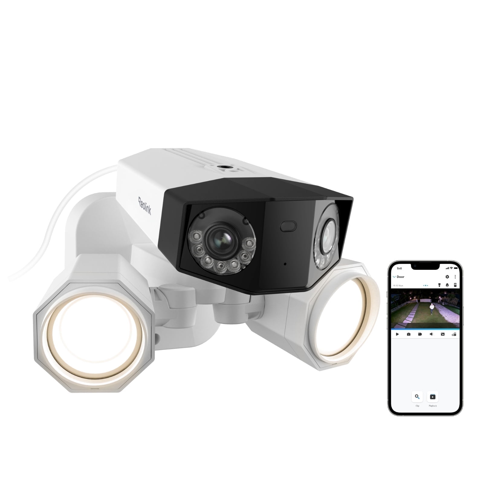 Reolink Duo Floodlight PoE 4K 8MP Dual-Lens Security Camera, Color Night Vision, Smart Detection, 180° View, 2-Way Audio