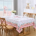 thumbnail image 4 of Happy Mother''s Day Tablecloth, Floral Pink Table Cloth, Spring Flower Table Cover for Outdoor, Waterproof Tablecloth for Gift Party Kitchen Dinning Table Decor, 60 x 120 Inch, Pink and White, 4 of 6
