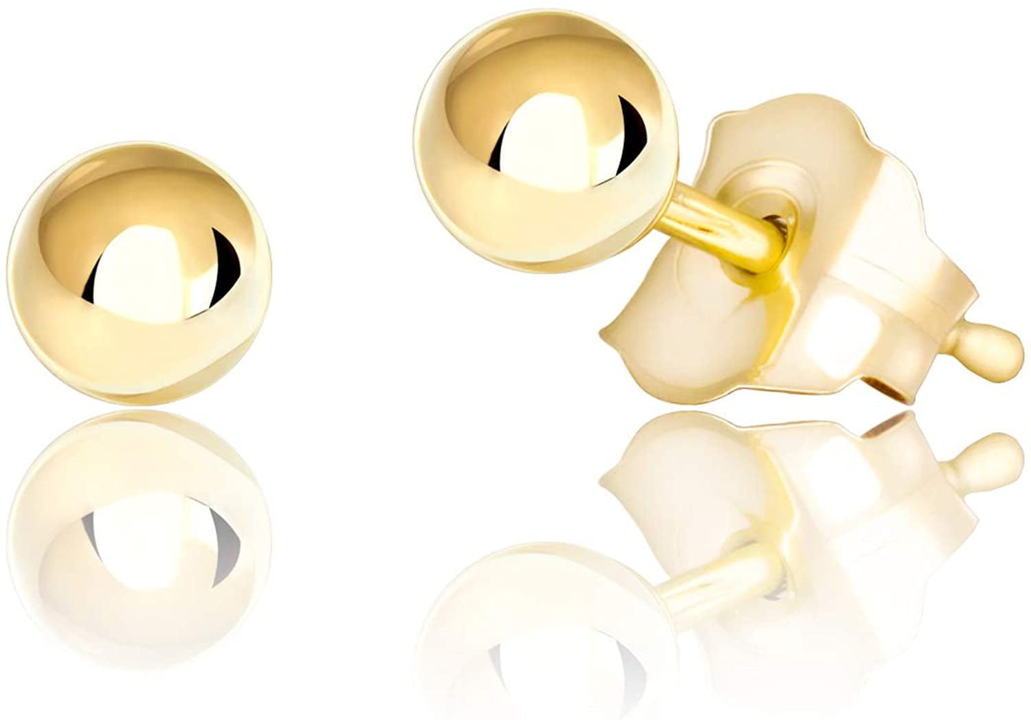 stud earring Gift box 9ct gold ball stud flower studs earrings