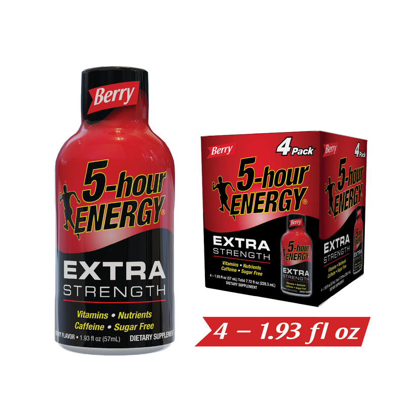 5hour ENERGY® Shot, Extra Strength, Berry, 1.93 oz, 4 Count Walmart