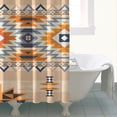 thumbnail image 4 of Brown Geometric Quatrefoil Pattern Shower Curtain 84"x72" ,Bathroom Decorative Shower Curtains Set with 12 Hooks,Modern Waterproof Washable Shower Curtain, 4 of 6