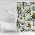 thumbnail image 3 of Shower Curtain, Summer Beach Coconut Trees Waterproof Shower Curtain Set with Hooks for Bathroom Showers,Stalls and Bathtubs,72x72In Blue Sky Cloud, 3 of 9