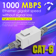 SkyQ RJ45 Ethernet Coupler Cat7,Cat6,Cat5 Inline Keystone Connector,Female to Female RJ45 Keystone Coupler for Patch Panel-Ethernet Wall Plate (White-10 Pack)